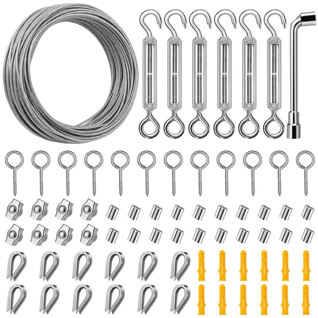 Detalle de DIYLAND wire rope kit 35m stainless cable