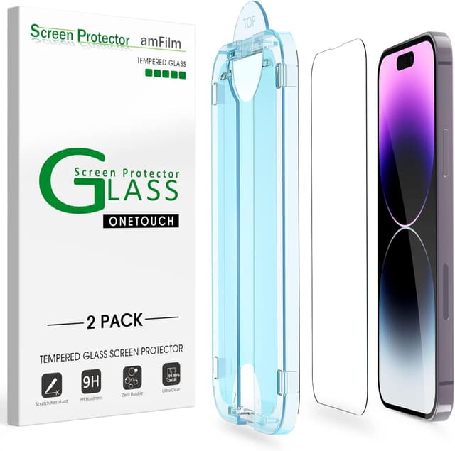 Detalle de amFilm OneTouch Tempered Glass for iPhone 14 Pro 6.1"