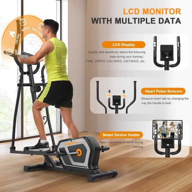 Thumbnail 5 de Ellittiche da casa 3-in-1 ultra silenziosa con app, 16 livelli e monitor LCD