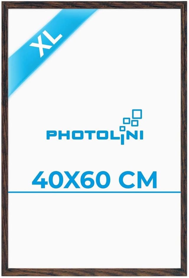 Detalle de PHOTOLINI Bilderrahmen 40x60 in dunkler Eiche (MDF) mit bruchsicherem Acrylglas, zum Aufhängen