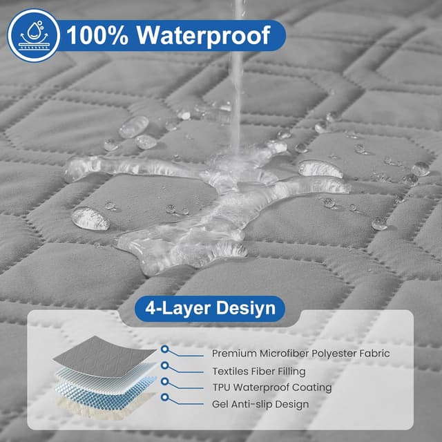 Detalle 2 de YSTELLAA Copripoltrona Relax Reclinabile Grande 1 posto impermeabile grigio chiaro con braccioli rimovibili