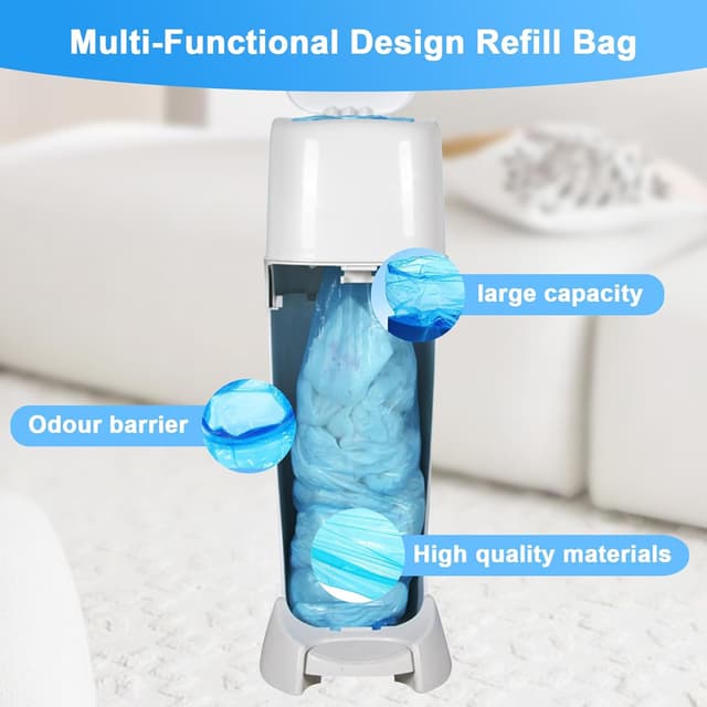 Detalle 2 de 24 Stück Windeleimer Nachfüllkassetten – Nachfüllfolie kompatibel mit Tommee Tippee, Angelcare & LitterLocker