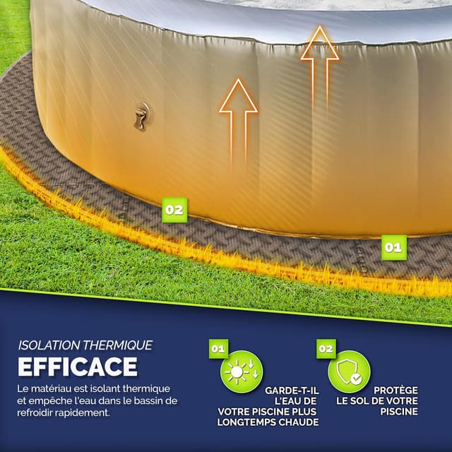 Thumbnail 3 de tillvex® Tapis de Sol Spa Rond 240 cm