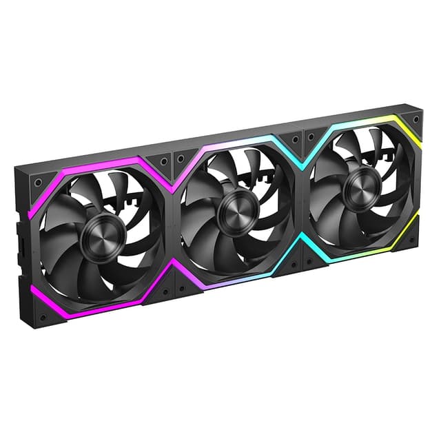 Detalle de Jungle Leopard Build Blocks UNI Daisy Chain RGB PC Fan 120 mm (Pack of 3) – 5V 3-Pin ARGB & 12V 4-Pin PWM