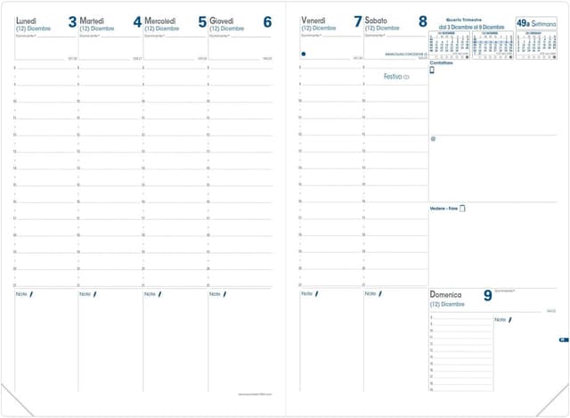 Detalle 1 de Quo Vadis Agenda 2026 A4 settimanale