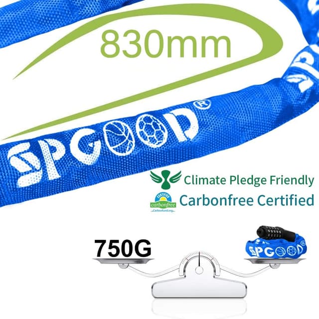 Detalle 2 de SPGOOD Bike Lock 830 mm chain, 5-digit code