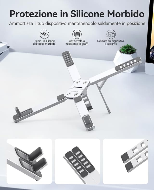 Thumbnail 6 de ORICO PN1 Supporto pieghevole 3 in 1 per laptop, tablet e telefono fino a 17" in alluminio