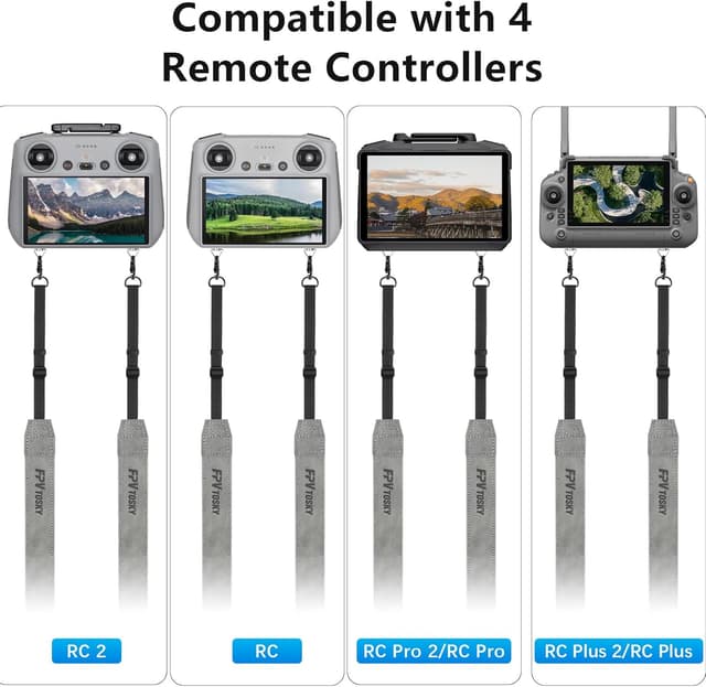 Detalle 2 de FPVtosky cordino da collo in pelle PU per DJI RC / RC 2 / RC Pro / RC Plus