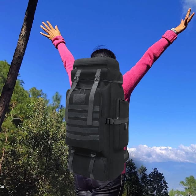 Thumbnail 6 de Wesoke 80L (100 litres) Camping & Hiking Backpack – waterproof 600D Oxford, Molle tactical rucksack, extra-large outdoor travel daypack