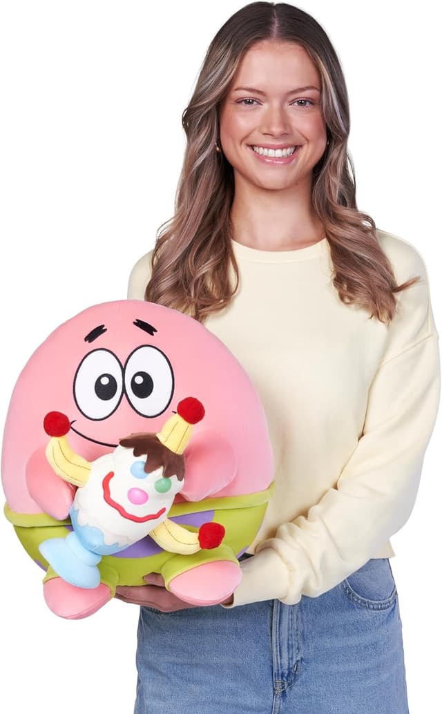 Detalle 2 de Snackles Figur „Spongebob Schwammkopf“ (35 cm) – Plüschspielzeug mit Snack-Accessoire