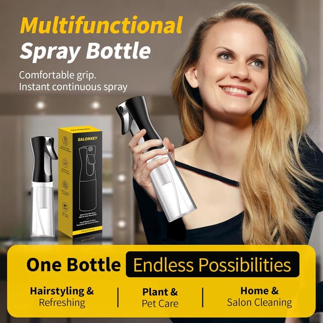 Detalle 2 de Kontinuierliche Wassersprühflasche mit feinem Sprühnebel (0,3-mm-Düse) – schwarz/weiß, nachfüllbar