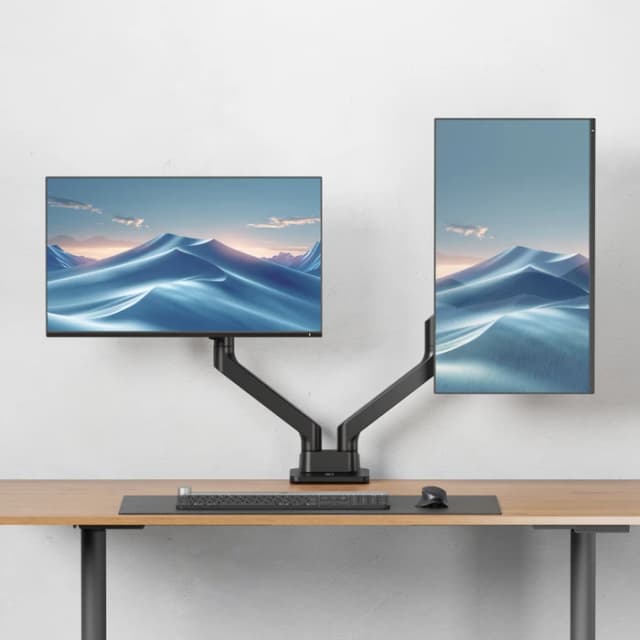 Detalle de ACT AC8342 Monitorhalterung für 2 Monitore bis 49 Zoll (Gasdruckfeder)