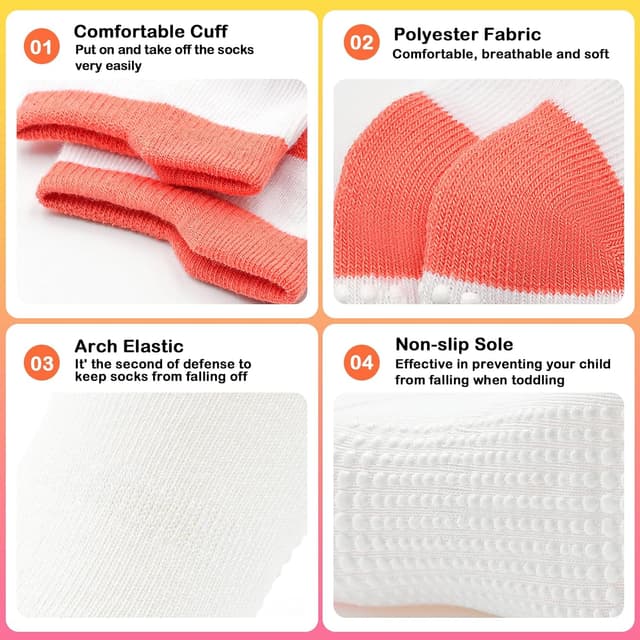 Thumbnail 2 de GRPSKCOS Non Slip Toddler Socks 15 Pairs