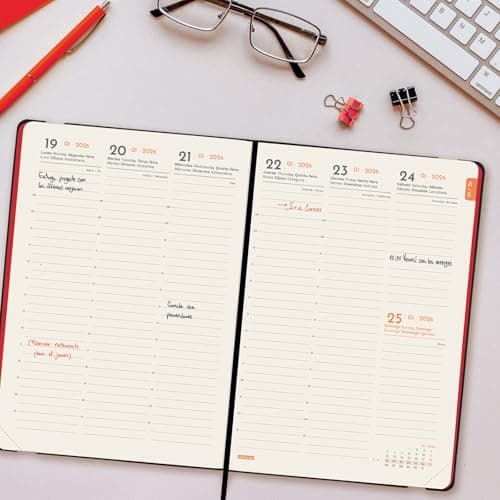 Detalle de Finocam Agenda 2026 Semana Vista Vertical A5