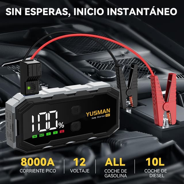 Detalle 2 de YUSMAN Arrancador 21800 mAh 8000A