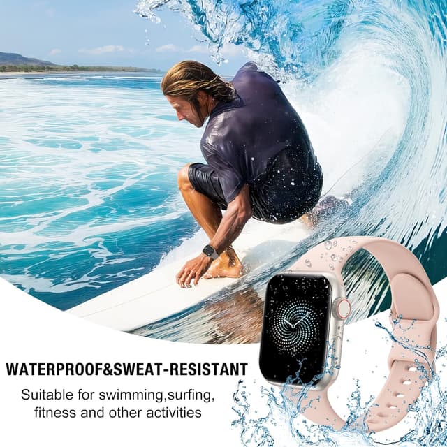 Detalle 2 de Higgs 4 Pack Sport Straps for Apple Watch (11/10, 42mm/40mm/41mm/38mm) – Soft Silicone Replacement Bands