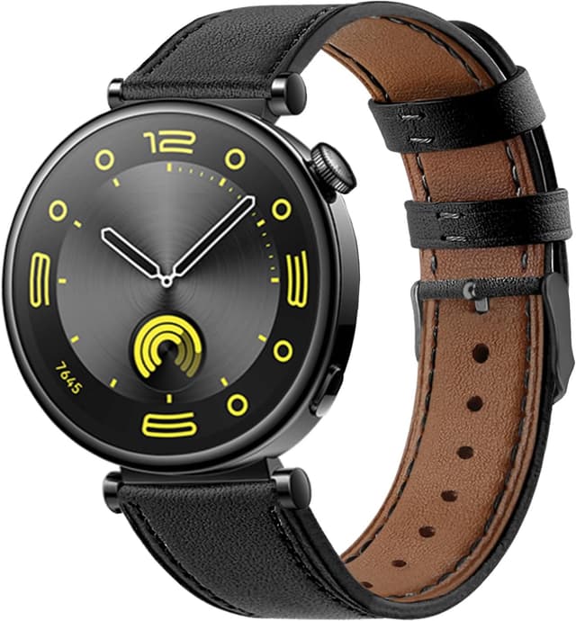 Detalle de Bracelet cuir 18 mm pour Huawei Watch GT6/GT5/GT4 41 mm (remplacement) avec boucle inox