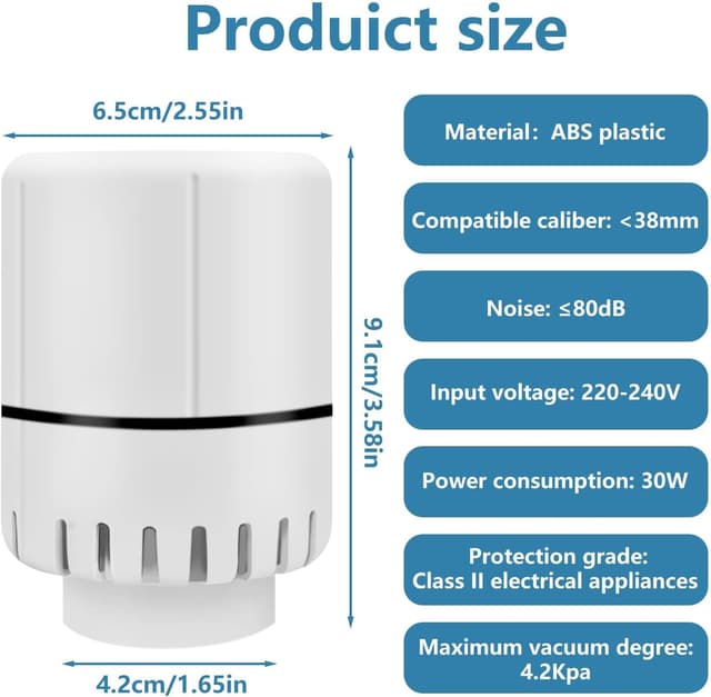 Detalle de JINER Pompa per Vuoto Elettrica Portatile da Viaggio 30W (4,2 kPa) per Sacchetti Sottovuoto