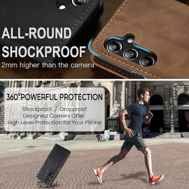 Thumbnail 6 de Cracedily Galaxy A16 5G Wallet Case with Magnetic Flip, Card Slots & Kickstand (Black)