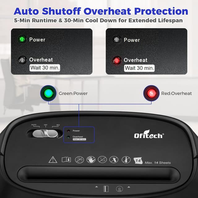 Thumbnail 5 de OFITECH 14-Sheet Paper Shredder, 6.6-Gal ๐