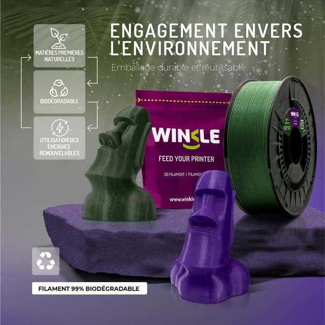 Thumbnail 5 de WINKLE Filament PLA 1,75 mm Noir Galaxy 🖨