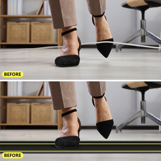 Detalle 2 de Adiwo Boden-Kabelbrücke mit 3 Kanälen, 2 Meter Kabelkanal (82 x 17 mm) schwarz