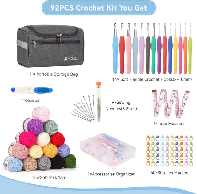 Thumbnail 1 de Reessy Crochet Kit for Beginners with 15×25g yarn