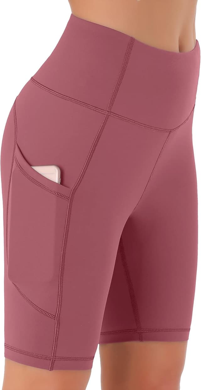 Detalle de Persit Damen Kurze Leggings – blickdichte Radlerhose mit Taschen, High-Waist Passform