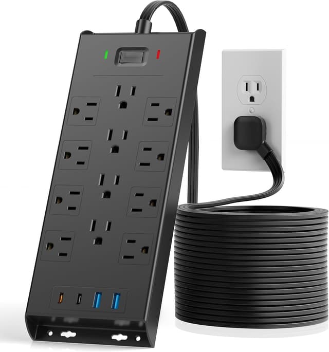 Detalle de LeZone Surge Protector Power Strip 4800J, 12-Outlet ๐