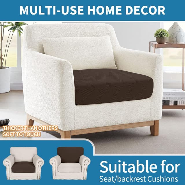 Detalle de Ystyle Copriseduta divano elasticizzato 1 posto in caffè scuro, copricuscini per protezione e look rinnovato