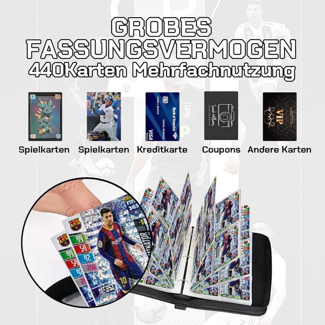 Thumbnail 4 de Fußball Sammelalbum mit Reißverschluss 440 Karten