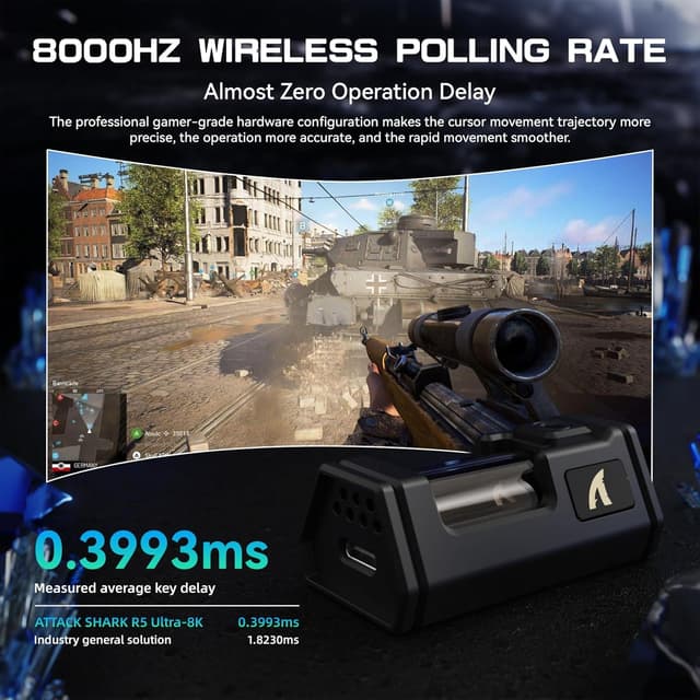 Detalle 2 de ATTACK SHARK R5 Ultra Gaming-Maus 42000 DPI