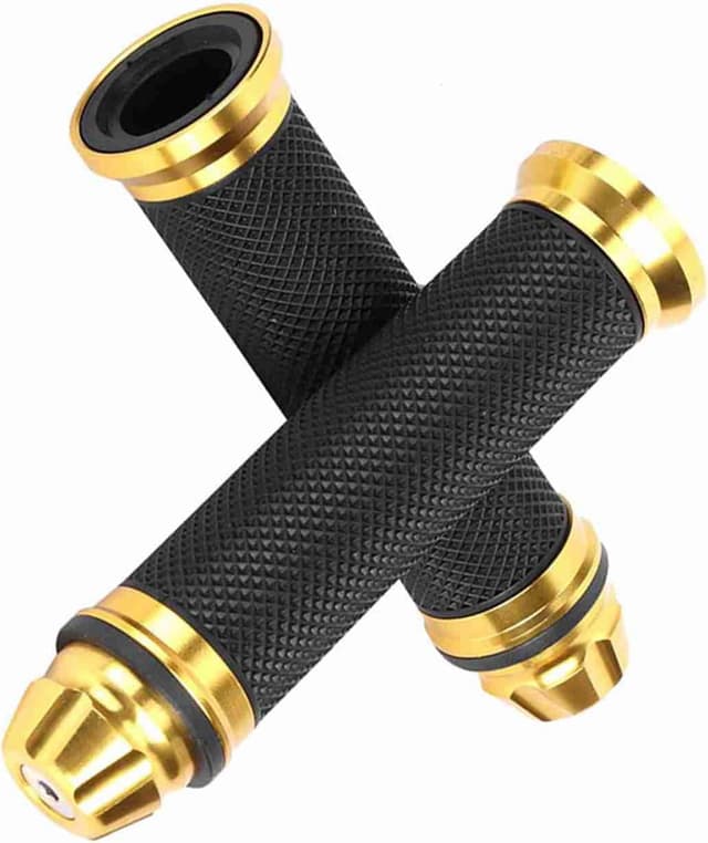 Detalle 2 de Motorcycle Gold Handlebar Lever Grips 7/8 inch