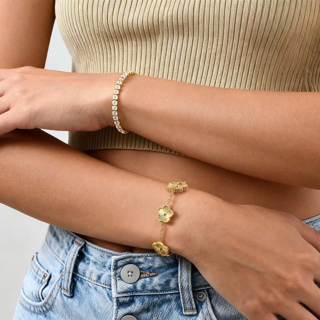 Detalle de Gamtic bracciale tennis 18K zirconia 2 pezzi