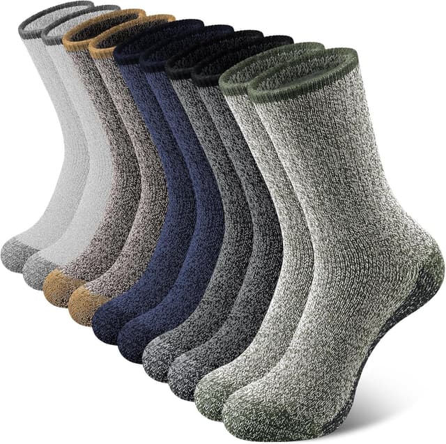 Detalle de SIMIYA Merino Wool Socks for Men (5 Pairs) – thick thermal crew hiking socks