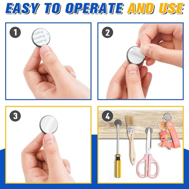 Detalle de Grtard 100 Pack Ceramic Magnets for Crafts (small round disc magnets with adhesive backing)