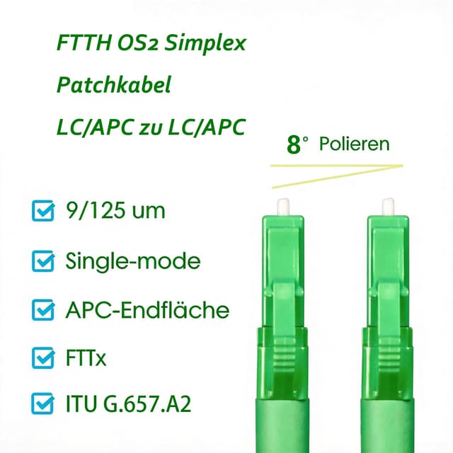 Detalle 2 de Elfcam LC/APC Glasfaserkabel 2 m für FTTH