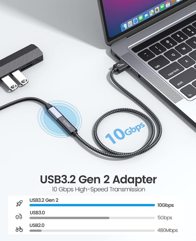 Detalle 2 de ORICO USB‑C Buchse auf USB‑A Stecker (USB 3.2 Gen 2) Adapterkabel mit bis zu 10 Gbps – 1 m