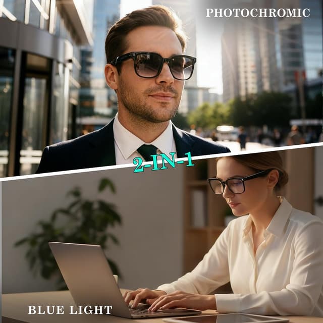 Detalle de EarlySincere AI Smart Glasses with 4K Camera, Photochromic Lenses, Real-Time Translation & ChatGPT