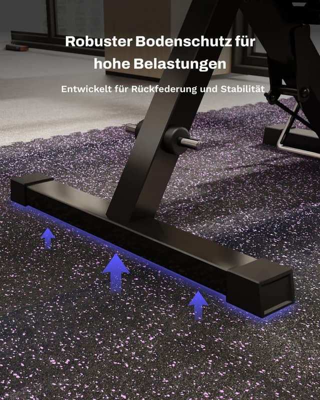 Detalle de AIRHOP 12 Matten Puzzle 60×60×1,4 cm – robuste, gummierte Fitness-Bodenschutzmatte in Schwarz & Lila