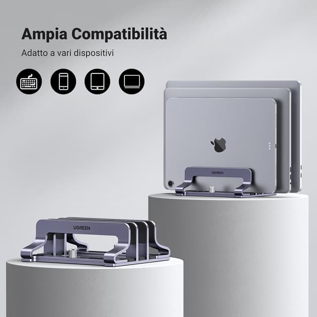 Detalle de UGREEN Supporto Verticale 3 Slot regolabile per laptop (fino a 15,6”)