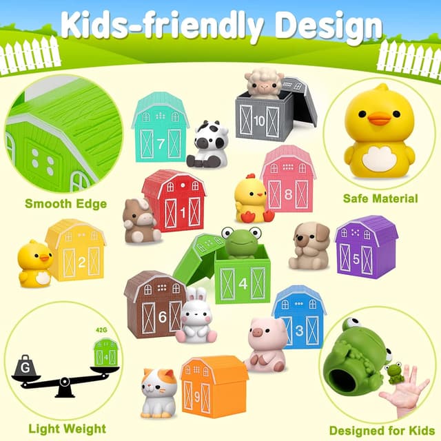 Thumbnail 3 de Learning Toys 20pcs Montessori Farm Animals for Toddlers