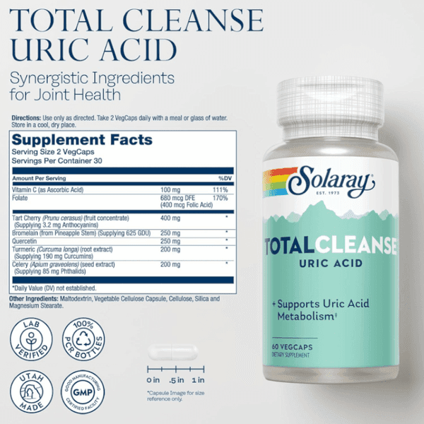 Thumbnail 1 de Solaray Total Cleanse Uric Acid 60 Cápsulas 🌱