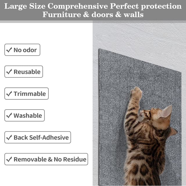 Thumbnail 3 de Alfombra rascador para gatos 200x40 cm gris claro