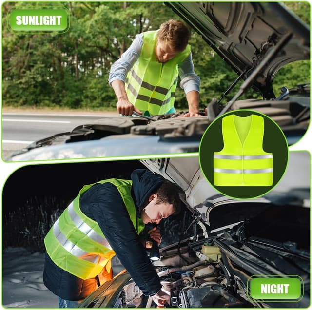 Thumbnail 5 de AYBUY Warnwesten Auto Grün 360° Reflektierend