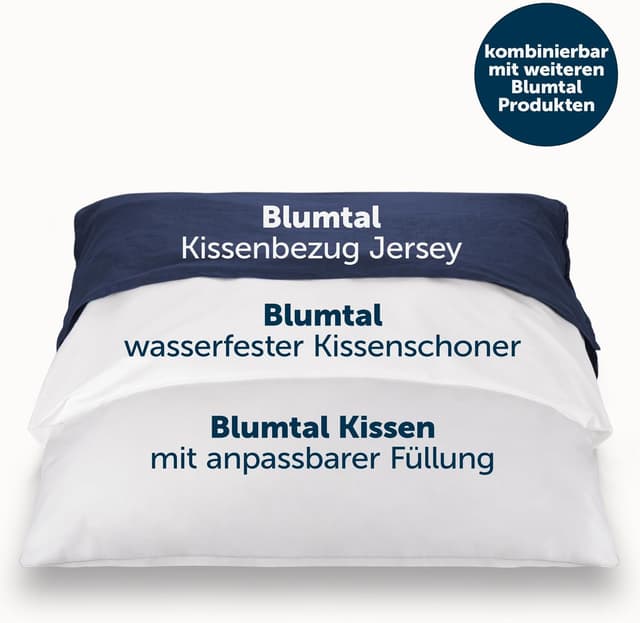 Thumbnail 6 de Blumtal Kissenschoner 40x80 cm im 2er-Set (Baumwolle) – wasserdichter Milben- und Fleckenschutz mit Reißverschluss