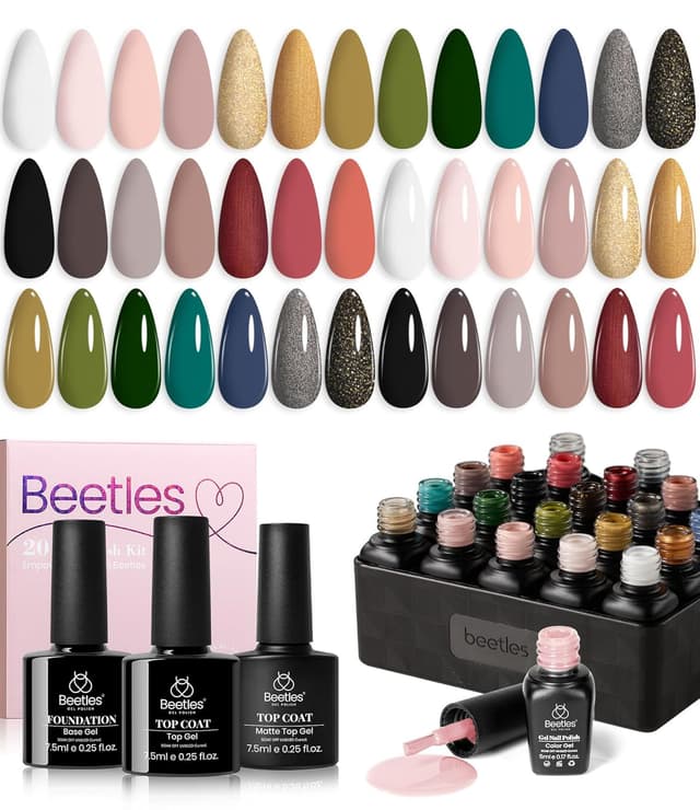 Thumbnail 6 de Beetles Gel Polish Set mit 20 Farben: glänzender & matter Überlack für DIY-Maniküre