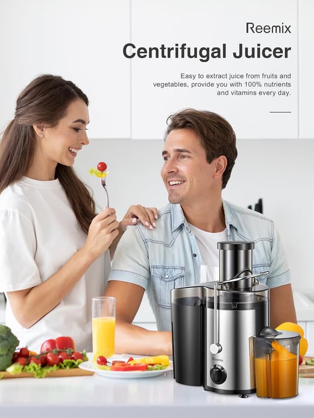 Detalle de Entsafter für Gemüse & Obst mit Zentrifugartechnik: 72 mm Einfüllöffnung, 500 W Motor (BPA-frei)