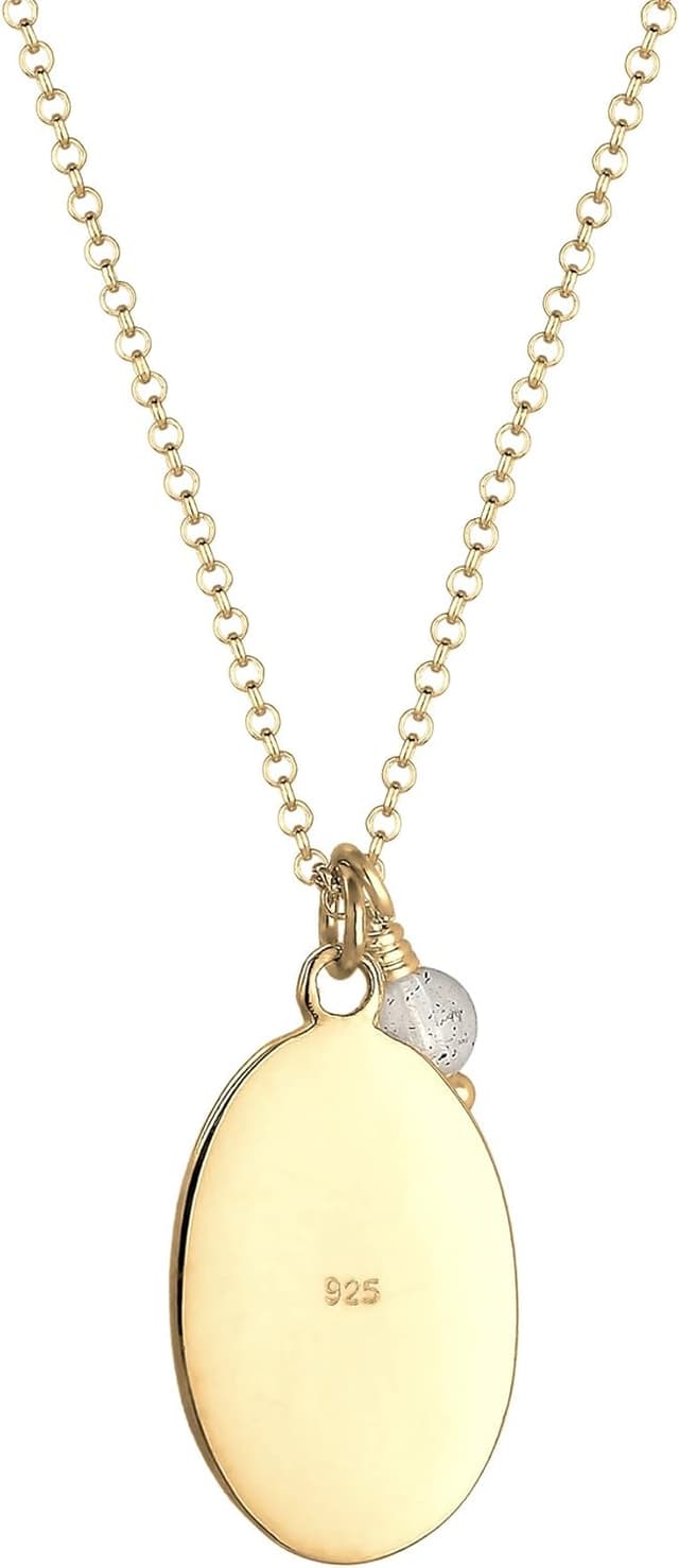 Detalle 2 de Elli Halskette Marienbild Labradorit 925er Silber vergoldet