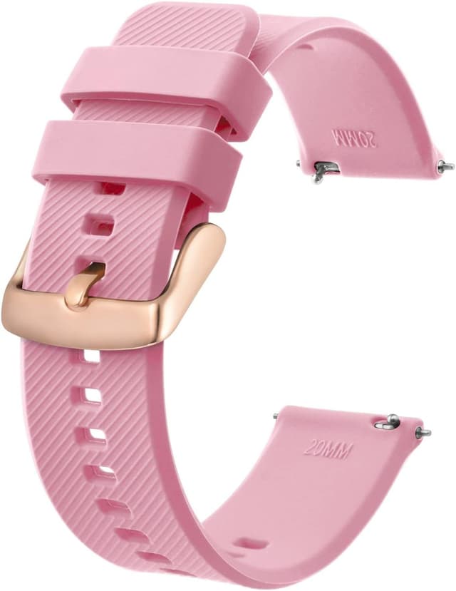 Detalle de Bracelet de montre BISONSTRAP en silicone à dégagement rapide (18 à 22 mm) avec outil de changement